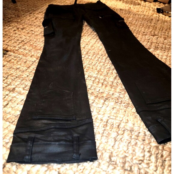 Valabasas Onyx Black Stacked Flare Waxed Jeans Men's Size 29 - Picture 10 of 16